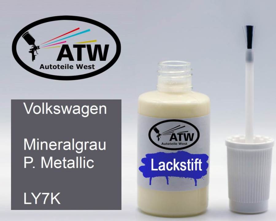 Volkswagen, Mineralgrau P. Metallic, LY7K: 20ml Lackstift, von ATW Autoteile West.